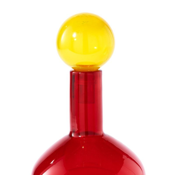 Pols Potten Bubbles & Bottles Chic Стеклянная бутылка с крышкой, 18х18х33h см, цвет- красный, желт