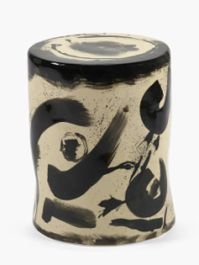 Serax Black Sophia Pawn Керамический столик, размеры: 27х27х34h см, цвет - черно-белый