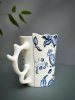 Seletti Hybrid Фарфоровая кружка с драконом Procopia, 8,5х8,5х10 см, цвет - белый, синий