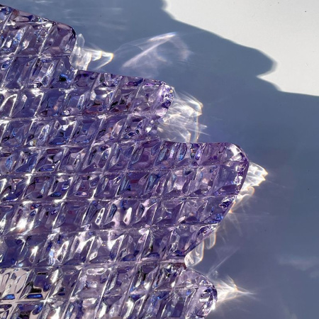 Гусь хрустальный Хрустальная фигурка Елочка, 6,4х10 см, цвет - сиреневый (ромбы)