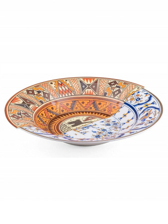 Seletti Hybrid Tula Суповая тарелка, диаметр - 25,4 см, высота - 4,3 см, цвет - коричневый, белый