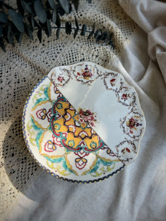 Seletti Hybrid Фарфоровая подставка для торта Leandra, 20х20х8h см, разноцветный