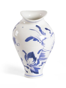 Seletti Classics on Acid Фарфоровая ваза Floral Delft, размеры: 19х19,5х30 h см, цвет - белый, синий