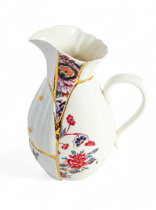 Seletti Kintsugi Фарфоровый кувшин для напитков, размеры: 19х14,5х25,5h см, цвет - белый, золотой