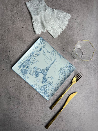 Bernardaud Tout Paris Прямоугольное блюдо, размеры: 21х19 см, цвет - белый, синий