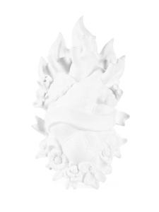 Seletti Holy Love in Bloom Настенная ваза - сердце, размеры: 18,4х8,5х33,9h см, цвет - белый матовый