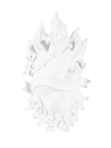 Seletti Holy Love in Bloom Настенная ваза - сердце, размеры: 18,4х8,5х33,9h см, цвет - белый матовый