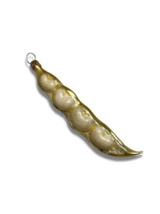 Kruzel Стеклянная елочная игрушка ручной работы Фасоль - 11.4 см