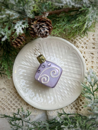 Inge Glas Стеклянная елочная игрушка Лавандовая конфета, размер - 6 см, сиреневый