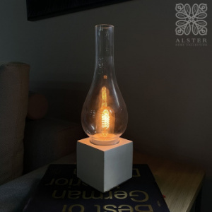 Karman Amarcord Настольная лампа, 10,5х12х38 см, прозрачный/белый