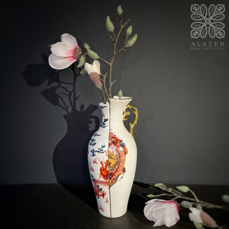 Seletti Hybrid Декоративная ваза Adelma, высота - 32,5 см, цвет - белый, красный, синий