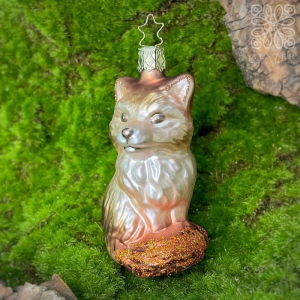 Inge Glas Стеклянная елочная игрушка Лиса, размер - 10 см, коричневый