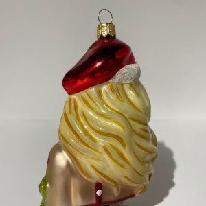 Mysteria Стеклянная елочная игрушка Девушка Байкера - Блондинка, размеры: 6,5х5х11,5h см