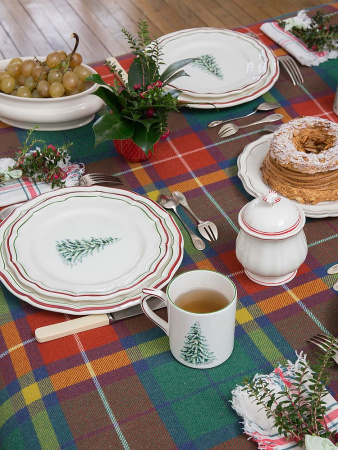 Gien Filet Noel Кружка, объем - 255 мл, цвет - белый, зеленый, красный