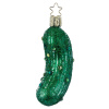 Inge Glas Стеклянная елочная игрушка Огурец с кристаллами, размер - 9 см