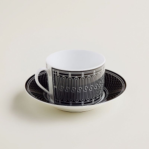 Hermes H Deco Набор из 2-х чайных пар, объем - 340 мл, цвет - черный, белый