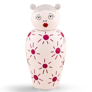 Seletti Le Canopie Декоративная ваза с крышкой Lula, размеры: 17,5х17,5х36,5 см, белый, розовый