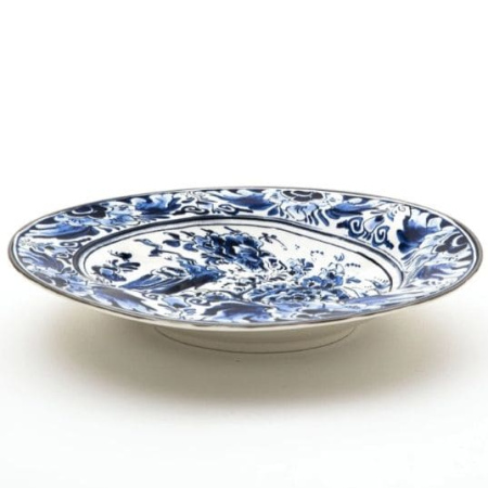 Seletti Classics on Acid Тарелка для супа Flower Bird, диаметр - 25,7 см, цвет - белый, синий