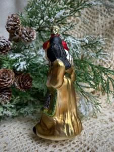 Inge Glas Стеклянная елочная игрушка Ведьма с вороном, размеры - 14,5 см