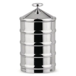 Alessi Kalisto 3 Металлическая емкость для хранения сыпучих продуктов, размеры: 11х11х21h см, сталь