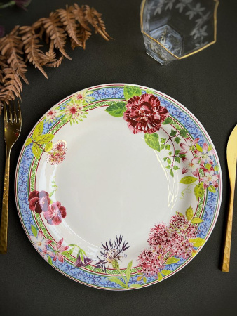 Gien Millefleurs Тарелка для основного блюда, диаметр - 27,4 см, цвет - белый, разноцветный