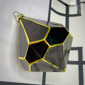 Goodwill Стеклянная елочная игрушка Черный кристалл, размер - 13 см, цвет - черный, золотой