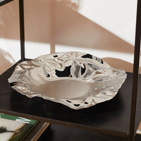 Alessi Sarria Металлическая миска для подачи фруктов, овощей, сладостей, размеры: 37х37х6h см