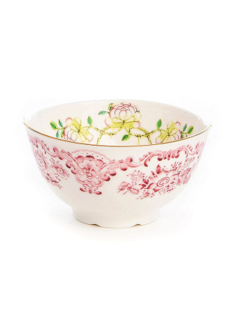 Seletti Hybrid Фарфоровая пиала Olinda, размеры: 10,5х10,5х5,7 см, цвет - белый, розовый, зеленый