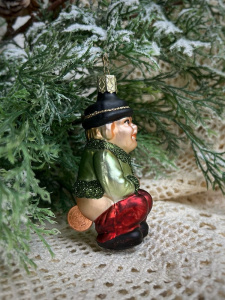 Inge Glas Стеклянная елочная игрушка Гном благополучия, высота - 10 см