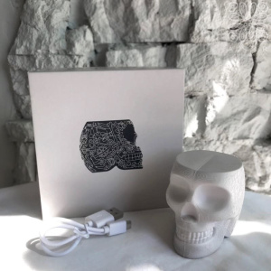 Qeeboo Mexico Grey Портативное зарядное устройство - череп, с USB-входом, белый