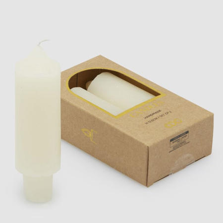 EDG Набор из 2-х свечей, высота - 12,5 см, цвет - слоновая кость