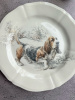 Gien Sologne Dogs Десертная тарелкас рисунком Basset Hound (Бассет), диаметр - 23,2 см