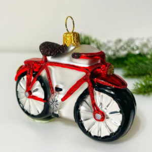 Impuls Стеклянная елочная игрушка Велосипед, размер - 8 см