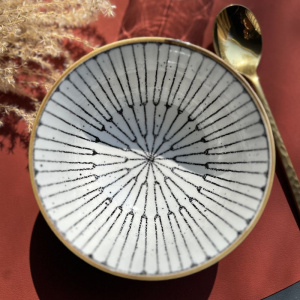 Pomax ALTO Фарфоровая пиала (тип - 1), диаметр - 15,5 см, высота - 7 см, цвет - белый, черный