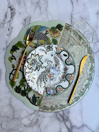 Seletti Hybrid Десертная тарелка Zoe, диаметр - 20 см, цвет - белый, разноцветный, золотой