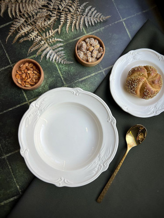 Gien Rocaille blanc Тарелка для супа, диаметр - 22,3 см, цвет - белый