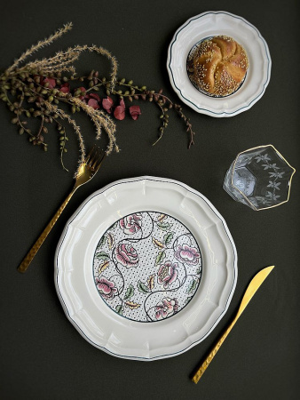 Gien Dominote Тарелка для основного блюда, диаметр - 26 см, цвет - белый