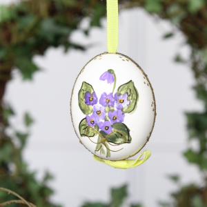 Peter Priess Пасхальное куриное яйцо с гладкой росписью 