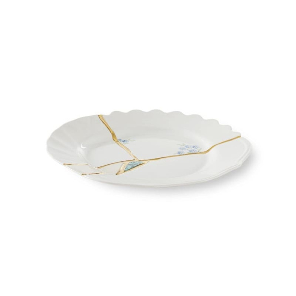 Seletti Kintsugi Десертная тарелка, 21 см, белый/голубой/синий/золотой