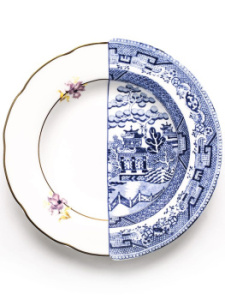 Seletti Hybrid Тарелка для супа Fillide, диаметр - 25,4 см, цвет - белый, синий