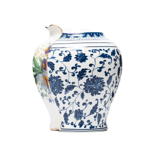 Seletti Hybrid Декоративная ваза Melania, размеры: 23х23х26h см, цвет - белый, синий