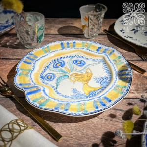 Seletti Classics on Acid Тарелка для основного блюда Spanish Yellow, диаметр - 28 см, белый, желтый