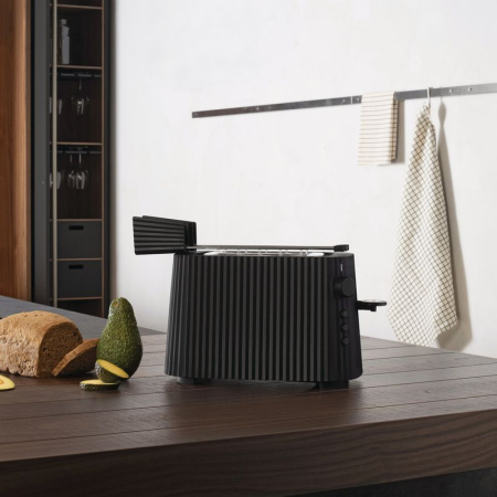 Alessi Plisse Электрический тостер, размеры: 34х18,5х25h, цвет - черный матовый