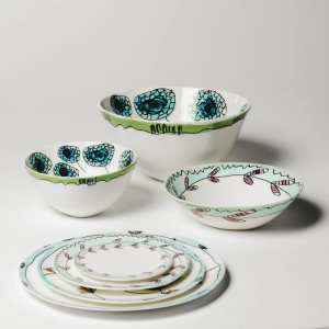 Serax Marni Midnight Flowers Набор из 2-х пиал с рисунком Anemone Vaniglia, диаметр - 15 см, 500 мл