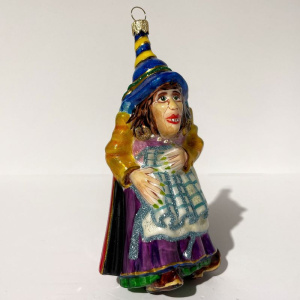 Mysteria Стеклянная елочная игрушка Ведьма из сказки Огниво, ширина - 6,5 см, высота - 12,3 см