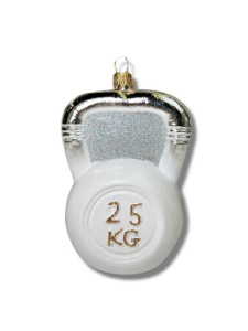 Kruzel Стеклянная елочная игрушка ручной работы Гиря 25 кг - 11 см