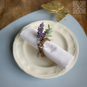 Sia Набор из 4 колец для салфеток "Веточка лаванды", коричневый/фиолетовый