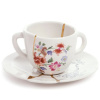 Seletti Kintsugi Фарфоровая кофейная пара для эспрессо, цвет - белый, красный, синий, золотой