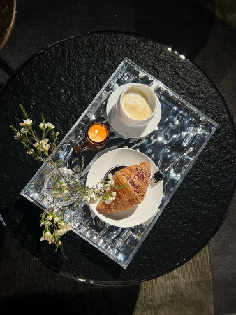 Degrenne Arty Creation White Фарфоровая десертная тарелка Circle, 20 см, цвет - белый, черный