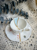 Seletti Kintsugi Фарфоровая кофейная пара для эспрессо, цвет - белый, красный, золотой
